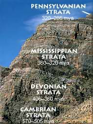 Age of rock 
			layers established using radiometric dating