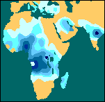 Map of sickle-cell anemia distribution