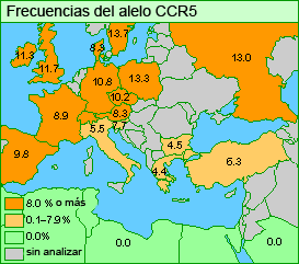 The CCR5 mutation in Europe