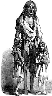 Drawing of starving family