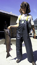 Fisheries biologist and salmon